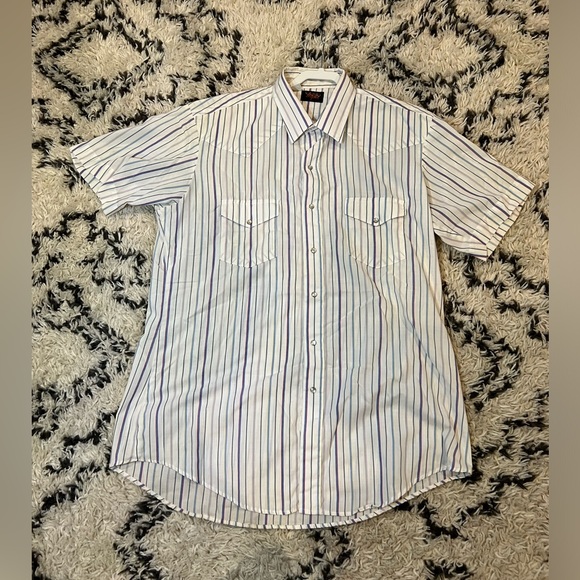 Vintage Men’s Team Tex Western Pearl Snap Short Sleeve Button Shirt XL Slim - Picture 5 of 9